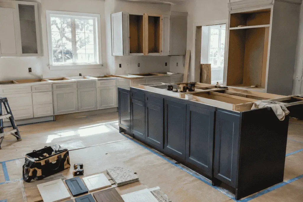 Kitchen remodel timeline in New Jersey - renovation in progress