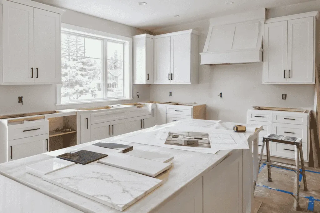 Kitchen remodel cost in New Jersey - modern kitchen renovation in progress